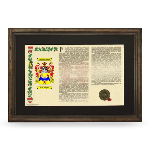 Van Burger Deluxe Armorial Landscape Framed - Brown